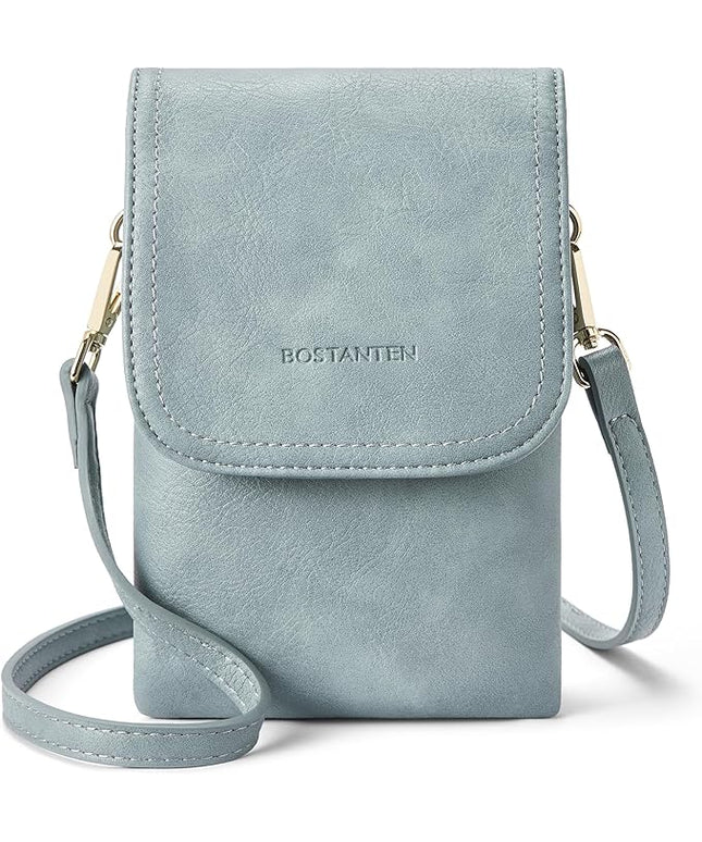 BOSTANTEN Vegan Leather Small Crossbody Bags for Women Designer Cell Phone Bag Wallet Purses Adjustable Strap