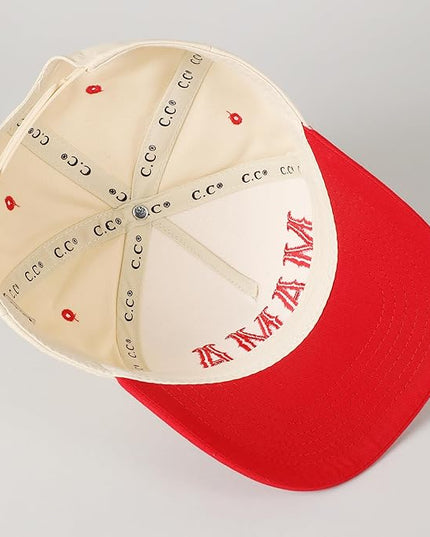 MIRMARU Two-Tone Vintage Canvas Trucker Hats for Men & Women, Adjustable Size Baseball Caps with Trendy Embroidered Design