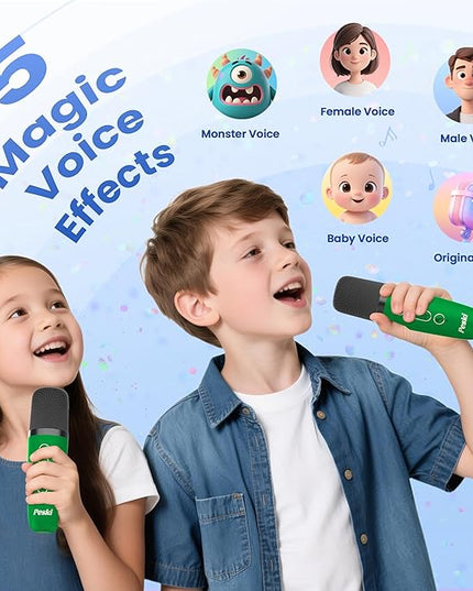 Karaoke Machine for Kids Adults, Portable Bluetooth Speaker with 2 Wireless Karaoke Microphones Player, 2026 TOP Birthday for Girls Boys 3,4,5,6,7,8+Year Old Toddler Toys(Dark Green)