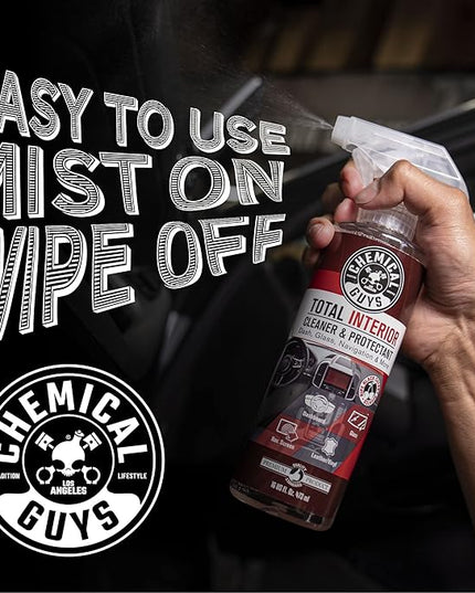 Chemical Guys SPI22516 Total Interior Cleaner & Protectant (Safe on Dash, Leather, Vinyl, Plastics, Trim, Glass, Fabric & More), 16 Fl Oz (Pack of 2) (Black Cherry Scent)