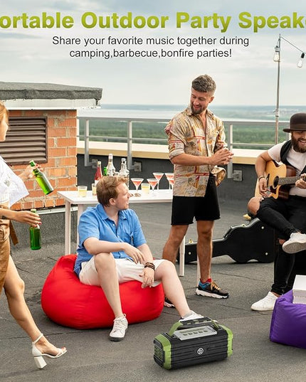 Portable Bluetooth Speaker 120W Peak 80W Wireless Speakers, TWS Pairing, Deep Bass, Hi-Fi Loud Speaker, IPX6 Waterproof, DSP Sound Boombox for Outdoor, Camping, Party, Beach