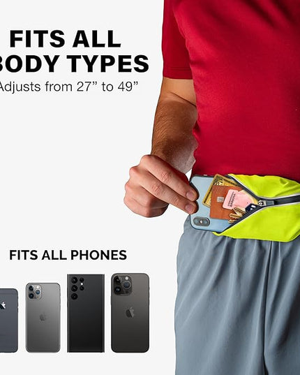 Back Bay Reflective Running Belt for Women & Men [Fits ALL Phones], Runners Fanny Pack, Money Belt, Reflective Running Gear, Waist Bag Workout Gear, iPhone Runner's Phone Holder Waist Pack