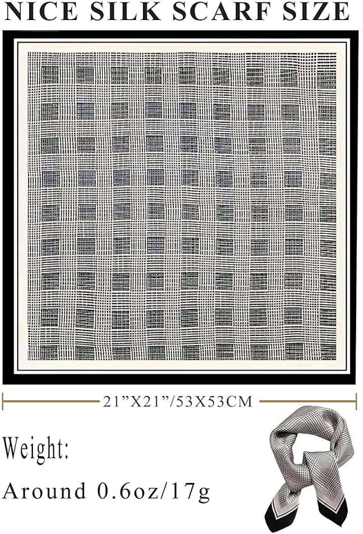 100% Mulberry Silk Scarf for Women Hair Lightweight Square Neckerchief Wrap For Head Scarves 21"