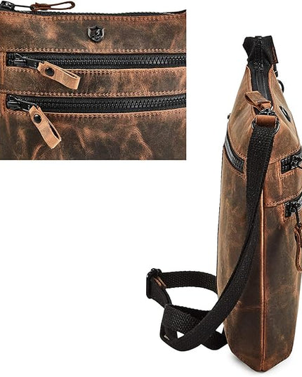 Crossbody Sling Bag for Women Small Real Leather Purse Vintage Travel Crossover Shoulder Bag Handmade