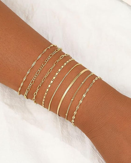 BERISO Gold Bracelets for Women, Elegant Adjustable 14K Gold Plated Bracelet for Women, Trendy Minimalist Dainty Gold Bracelet for Everyday Wear