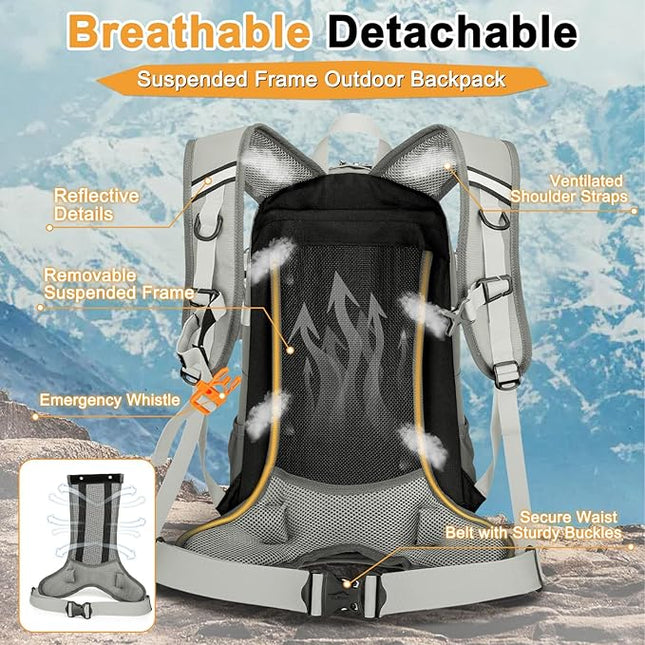 OLEMA Hiking Backpack, 25L Lightweight Travel Backpacks,Camping Daypack for Outdoor Sports,Lightweight Travel Camping Backpack for Men Women