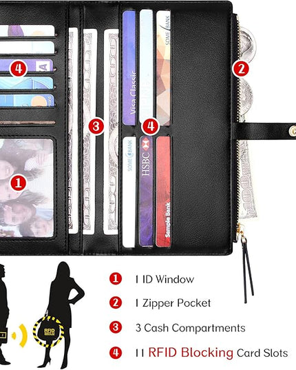 KUKOO Small Crossbody Bag Cell Phone Purse Wallet with Credit Card Slots for Women