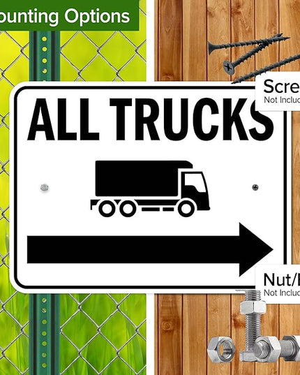 All trucks With Right Arrow Sign, 18x24 Inches, Rust Free .063 Aluminum, Fade Resistant, Made in USA by My Sign Center
