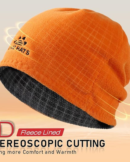Lvaiz Mens Winter Beanie Hat Warm Fleece Lined Skull Cap for Men Reversible Women Windproof Watch Hat Knit Warm Unisex Beanie