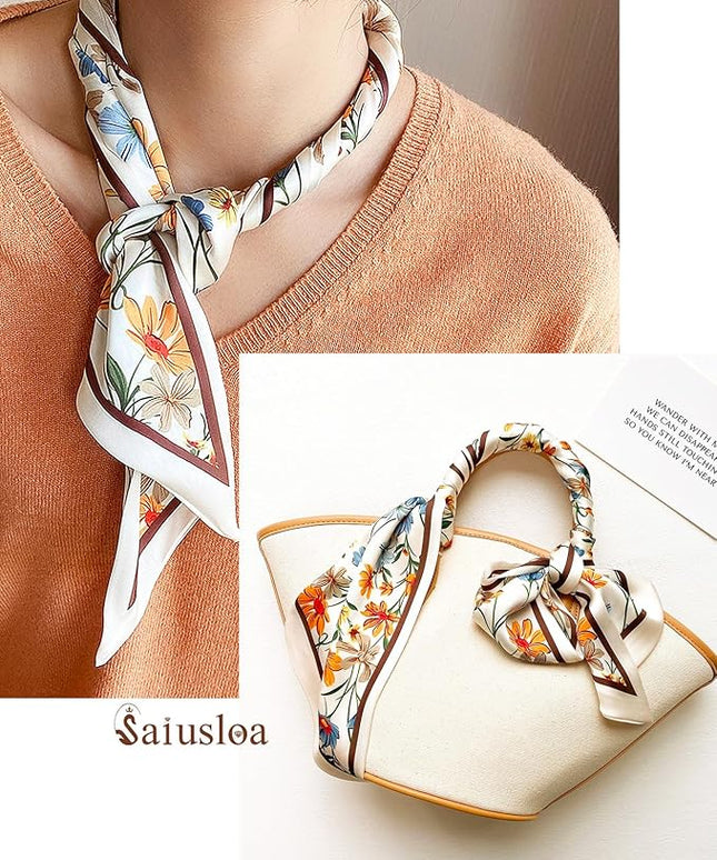 Purse Scarf For Handbags Head Scarves For Women's Hair Bags Scarfs Long Skinny Scarves Fashion Silky