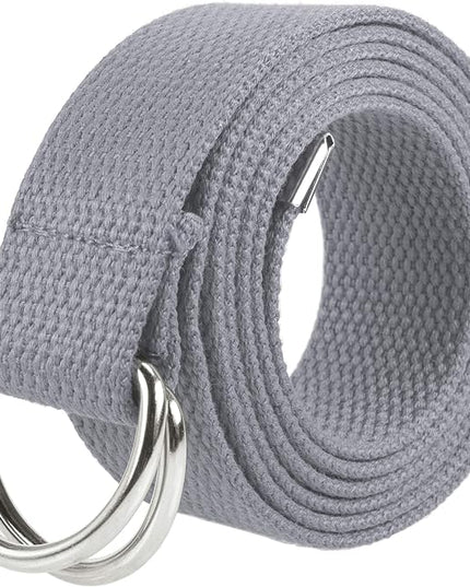 Gelante Canvas Web D Ring Belt Silver Buckle Military Style for men & women 1 or 3 pcs