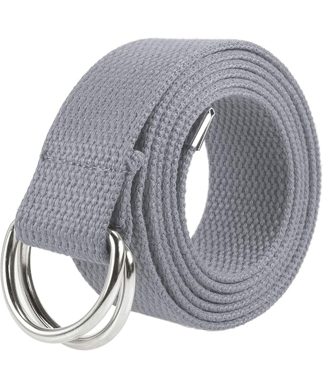 Gelante Canvas Web D Ring Belt Silver Buckle Military Style for men & women 1 or 3 pcs