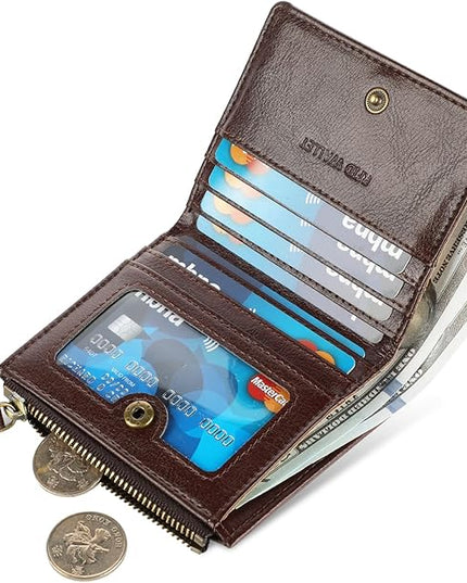 Lavemi Ultra Thin Small Compact Leather Womens Girls Wallets RFID Blocking Credit Card Holder for Women