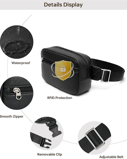 GOINSOUND Fanny Packs Belt Bag For Women Men Everywhere Small Fashion Crossbody Bags Waist Pack Vegan Leather Waterproof Cute Sling Chest Bag For Women
