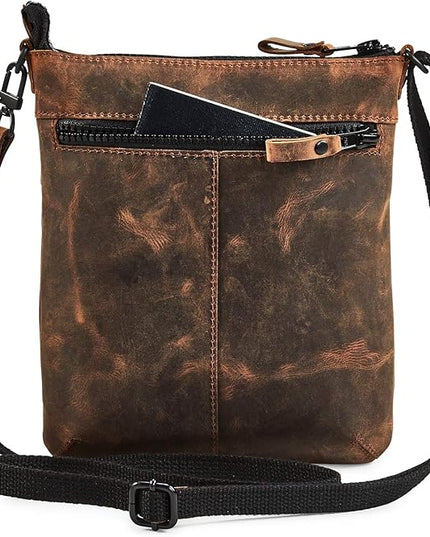 Crossbody Sling Bag for Women Small Real Leather Purse Vintage Travel Crossover Shoulder Bag Handmade