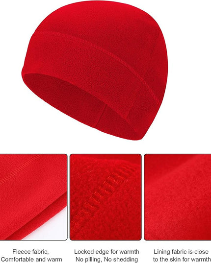 6 Pcs Fleece Skull Cap Men Fleece Beanie Winter Watch Hat Warm Polar Beanie Cap Thick Windproof Unisex for Outdoor Exercising