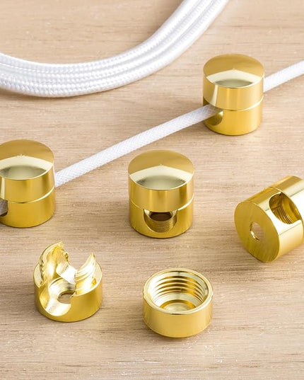 5 Sets Charger Holders for Cords, Gold Adjustable Cable Anchor Holders, Adhesive Metal Cord Clips, Cable Management Wire Organizers for Desk, Office, Nightstand