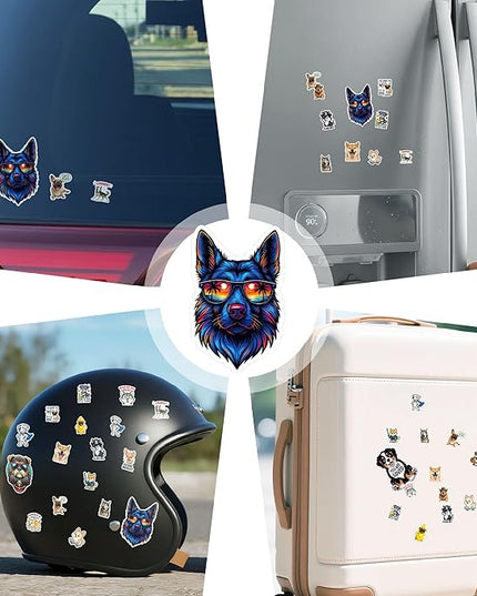 100 PCS Dog Stickers Pack, Vinyl Waterproof Decals of Puppies Breeds Prints Cartoon Dogs, Fun Gift for Teens Adults Women Laptop Birthday Wall Decor Water Bottle Scrapbook Car Luggage