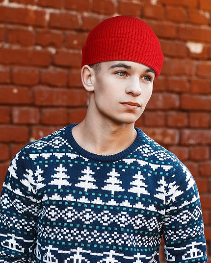 SATINIOR Fisherman Beanie Trawler Beanie Winter Watch Hat Roll up Edge Skullcap Unisex