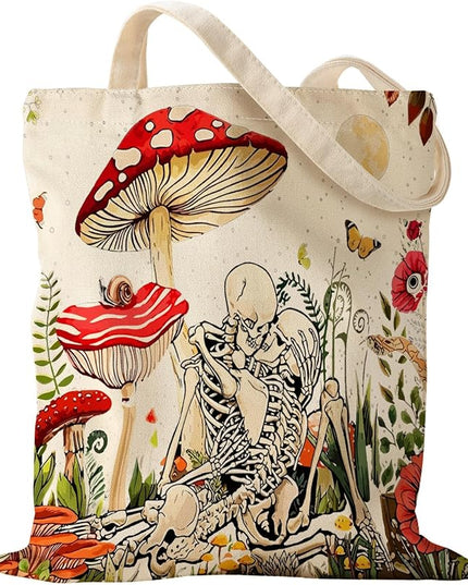 Aesthetic Canvas Tote Bag - Reusable Shoulder Tote Bag for Women Lady Casual Vacation, Shopping, Work, Gym