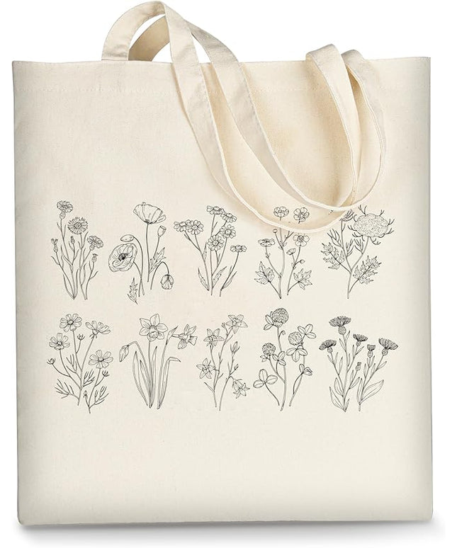 AUSVKAI Canvas Tote Bag Aesthetic for Women, Cute Reusable Cloth Cotton Bags for College Shopping Beach Grocery Trendy Gifts