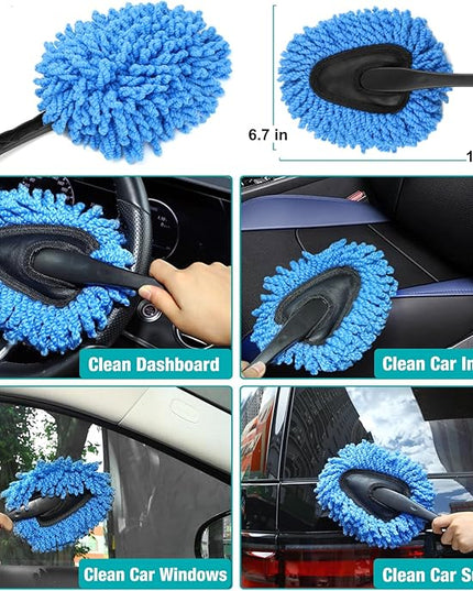 Luscinum Car Interior Duster Detailing Cleaning Gel Brushes Kit, Soft Dust Detail Crevice Brush Slime Putty Cleaner Accessories Tools for Dashboard,Air Vent,Panel,Leather