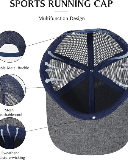 kozinu Unisex Trucker Hats Blank Mesh Snapback Hats Sport Plain Baseball Caps Adjustable Fitted Hat