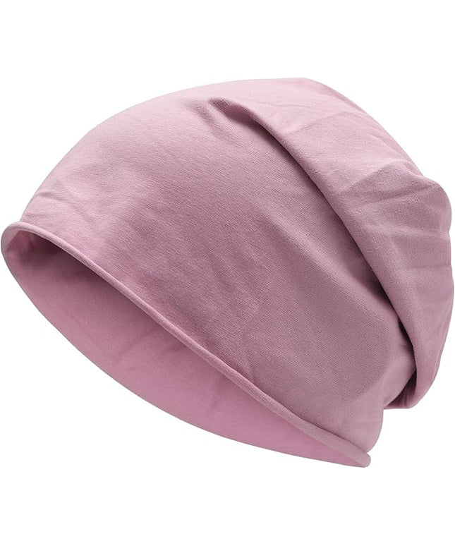 ZLYC Cotton Thin Slouchy Beanie Hat for Men Women Fashion Soft Stretch Knit Skull Cap