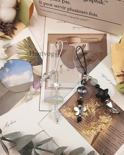 1-4PCS Cute Phone Charms Aesthetic Y2K Cell Phone Charms Strap Strawberry Butterfly Star PhoneCharm Y2K Accessories for Bag Keychain Airpods Camera Pendants Decor