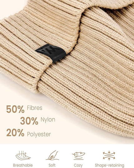 Winter Beanie Hat for Men & Women, Fleece Lined Thermal Knit Hat Ski Beanie Skull Cap Cuffed Cap for Cold Weather