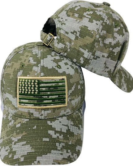 Roytrense Embroidered American Flag Unisex Baseball Cap (100% Cotton)