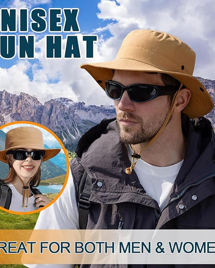 Sun Hats for Men Women Fishing Hat UPF 50+ Quick Dry Foldable Bucket Hat Adjustable Safari Hat for Beach Hiking
