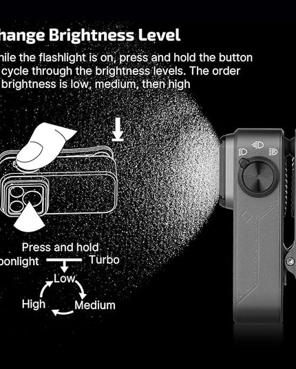OLIGHT Oclip Pro EDC Flashlight Clip-on Light, Rechargeable 500 Lumens with Three Lighting Solutions Type-C Charging, Magnetic Flash Lights for Outdoor or Indoor Use(Phantom Squadron)