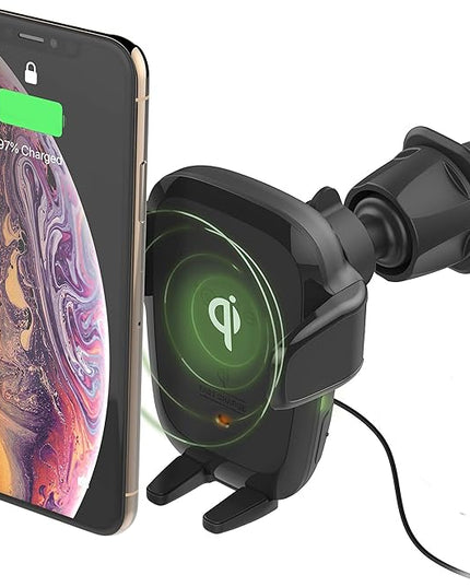 iOttie Auto Sense Qi Wireless Car Charger - Automatic Clamping Wireless Charging CD Slot & Air Vent Phone Mount Combo for Google Pixel, iPhone, Samsung Galaxy, Huawei, LG, and other Smartphones