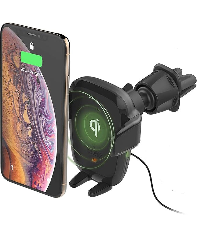 iOttie Auto Sense Qi Wireless Car Charger - Automatic Clamping Wireless Charging CD Slot & Air Vent Phone Mount Combo for Google Pixel, iPhone, Samsung Galaxy, Huawei, LG, and other Smartphones