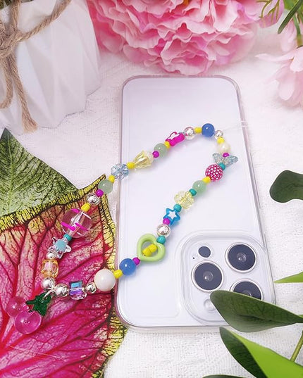 Phone Charms Cute Beaded Phone Lanyard Wrist Strap Aesthetic CellPhone Keychain Cute PhoneCharms for Women