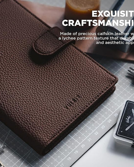 VULKIT Leather Passport Wallet for 2 Passports Slim Double Passport Holder RFID Blocking Passport Travel Wallet with ID Window for Women