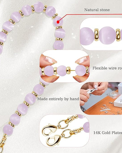 Marble Beaded Phone Wrist Strap,Detachable Phone Bracelet Strap with Tether Tab,Hands-Free Wristlet Strap (Beige)