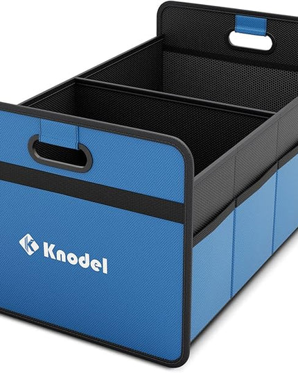 K KNODEL Car Trunk Organizer, Foldable Organizer for Car, Automotive Consoles & Organizers, Storage with Reinforced Handles (Medium, Blue)