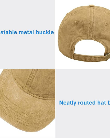 HH HOFNEN Men Women Washed Distressed Twill Cotton Baseball Cap Vintage Adjustable Dad Hat