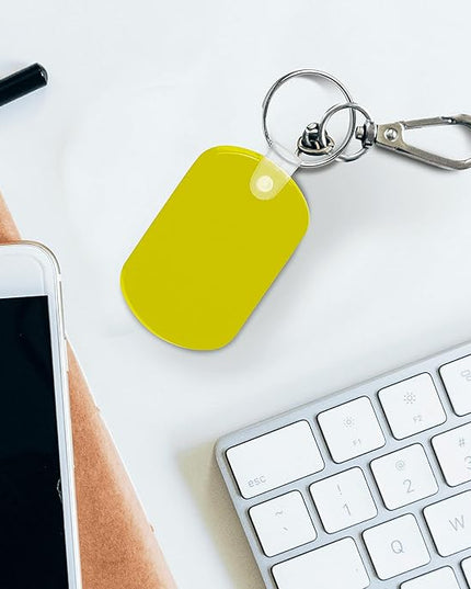 DISCOUNT PROMOS Tag Soft Plastic Keychains - 10 pack -Small Key Tag Chain For Staying Organized - Rubber Key Ring Keychain – Yellow