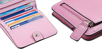 Toughergun Women’s Small Slim Leather Wallet with RFID Protection, Compact Bifold Mini Purse with Clear ID Window