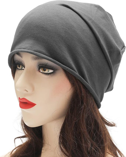ZLYC Cotton Thin Slouchy Beanie Hat for Men Women Fashion Soft Stretch Knit Skull Cap