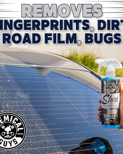 Chemical Guys CLD300 Streak Free Glass & Window Cleaner (Works on Glass, Windows, Mirrors, Navigation Screens & More; Car, Truck, SUV and Home Use), Ammonia Free & Safe on Tinted Windows, 128 fl oz