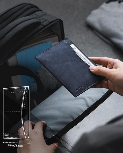 VULKIT Passport Cover Ultra Slim Design Leather Passport Sleeve RFID Blocking with 2 Card Slots, Anti-Theft Travel Essentials