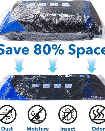 16 Pack Compression Bags for Travel | Vacuum Seal Storage Bags for Luggage & Dirty Clothes | Travel Packing Space Saver Bags for Suitcases & Home Organization | MEIQIHOME