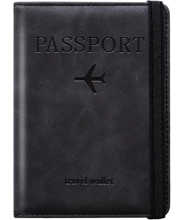 Passport Holder for Travel Women and Men RFID Passport Holder with Card Slots Holder Passport Case Passport cover Passport Wallet Travel Essentials and Accessories (Elastic, Black)