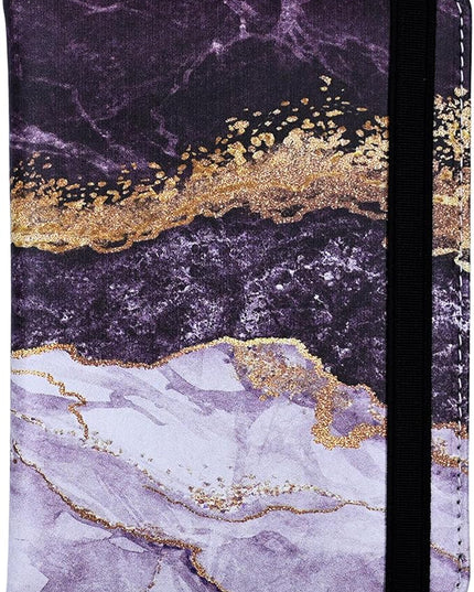 Passport Holder for Women and Men PU Leather Passport Cover for Travel (Black Marble)