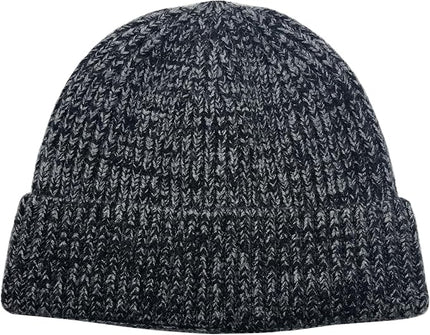 ROYBENS Swag Wool Knit Cuff Short Fisherman Beanie for Men Women, Winter Warm Hats