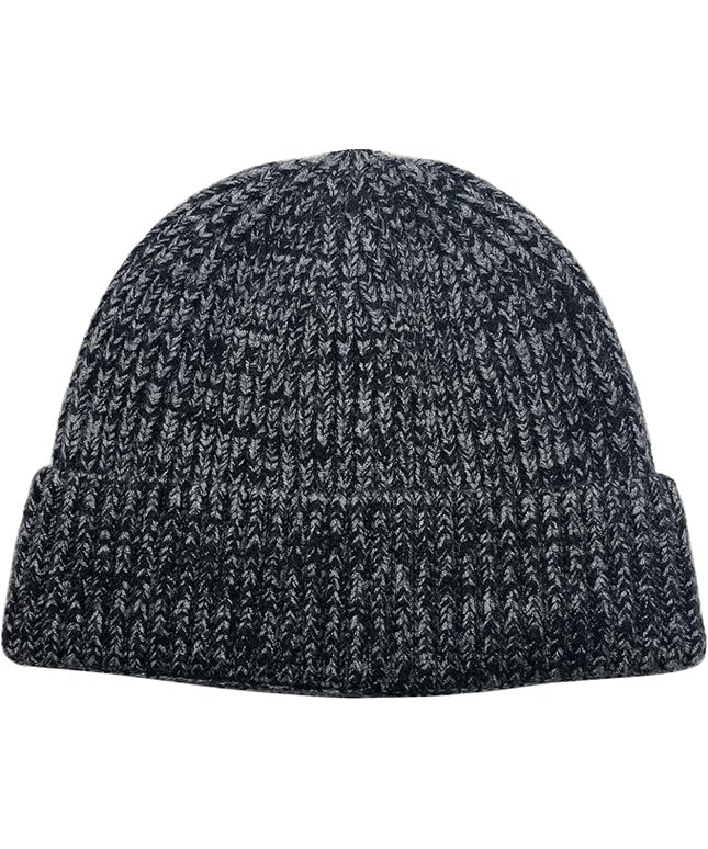 ROYBENS Swag Wool Knit Cuff Short Fisherman Beanie for Men Women, Winter Warm Hats